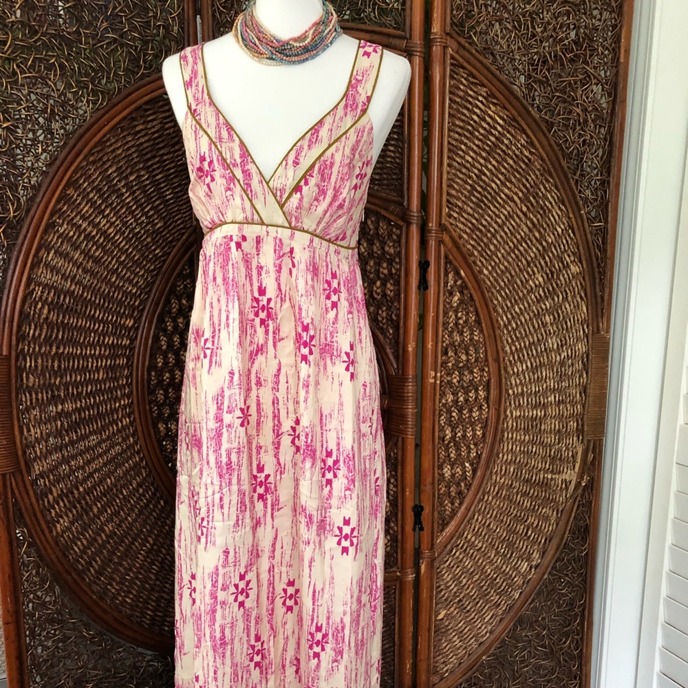 Silk Floral Empire Maxi